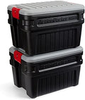 Rubbermaid ActionPacker️ 24 Gal Lockable Storage Box Pack of 2, Outdoor, Industrial, Rugged, Grey and Black by Rubbermaid