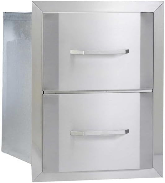 Bullet by Bull Double Drawer Storage Stainless Steel Drop In for Outdoor Kitchen BBQ Island by Unknown