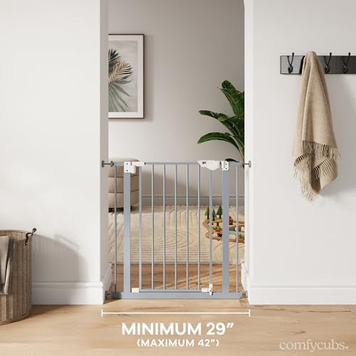 Comfy Cubs Baby Safety Gate Adjustable 42"x1.9"x30" Pacific Blue Pet Gate - Image 2