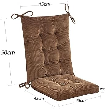 Outdoor Patio Cushion, Rocking Chair Cushion, Tufted Pads, Set of Upper and Lower with Ties Pack of 2 (2 Sets) - Back 20"×17", Seat 17"×17" (Brown) - Image 6