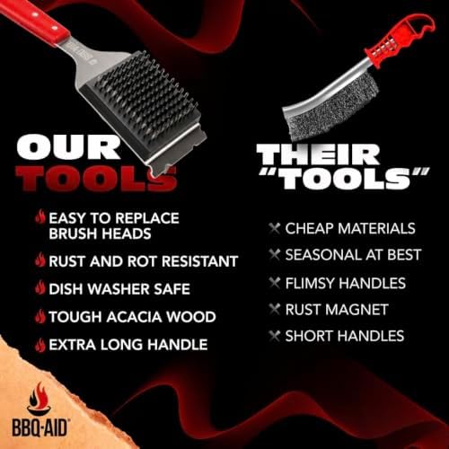 BBQ Grill Brush for Outdoor Grill Cleaner and Scraper, Replaceable Head - Image 6