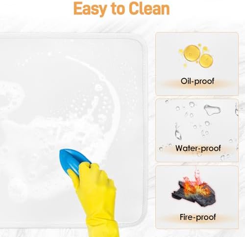 Heat Resistant Mats for Air Fryer on Countertop, 14 x 12in, White - Image 5
