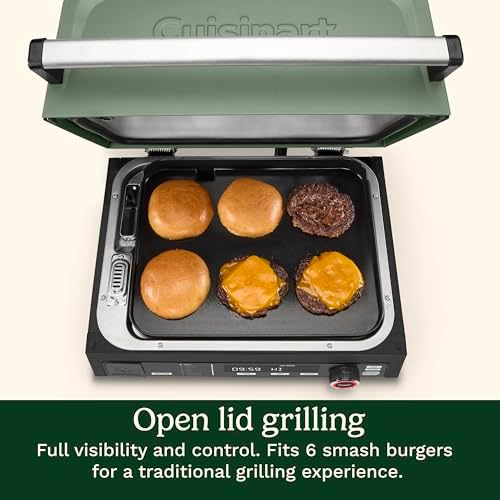 Cuisinart FlavorBoost™ Flat Top Griddle Plate, Ceramic Nonstick Cast Aluminum Griddle Insert for FlavorBoost® Outdoor Electric Grill, Even Heating Flat Top Grill Plate for Breakfast, Burgers, and More - Image 4