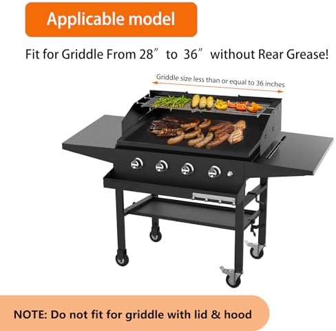 Universal Wind Guard and Warming Rack for 28"-36" Griddle (Front Grease) - Image 2