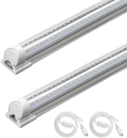 Barrina T8 LED Shop Lights 4FT, 40W 5500LM 5000K, High Output, 2 Packs by Barrina