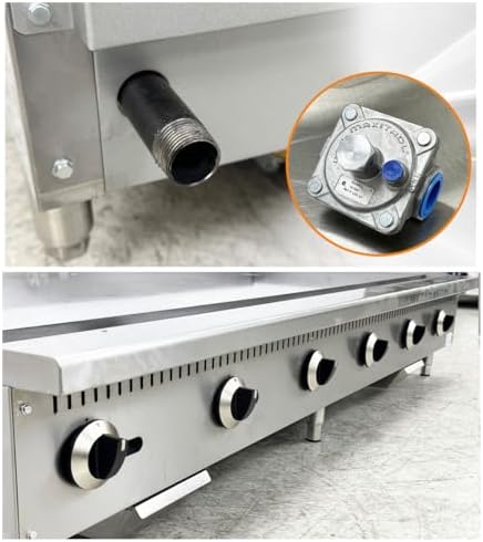 Commercial Griddle 72" Countertop Natural Gas - 180000 BTU ETL TC-G72-H - Image 4
