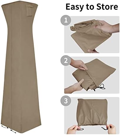 Easy-Going Pyramid Torch Patio Heater Cover, 90"H x 23"L x 23"W, Camel - Image 5