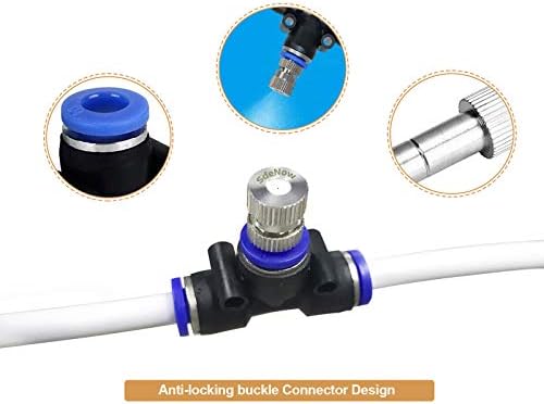 Misting Cooling System 50ft(15M) Misting Line 12 Stainless Steel Mist Nozzles 1/4" Outdoor Cool Mister for Patio Garden Umbrellas Greenhouse Fan Trampoline Waterpark - White Pipe - Image 2