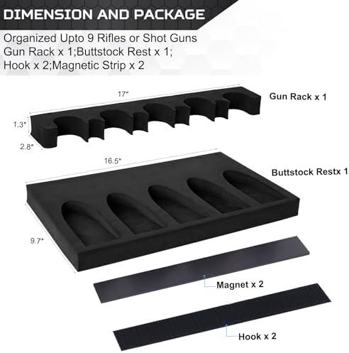 OCQOTAT Gun Rack for Gun Storage, Gun Safe Accessory for Shotguns, Gun Holder in Gun Cabinet, Shotgun Rest, Foam Material with Magnetic Strip and Hook Strip, Gifts for Hunters - Image 2