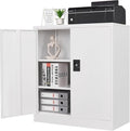 Letaya Metal Storage Cabinets with Lock Door,2 Adjustable Shelves Organizer Steel Storage Cabinets for Home,Office,Warehouse,Garage,Employee Lockers(White) by LetayaMetalCabinets