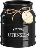 Barnyard Designs Ceramic Kitchen Utensil Holder Countertop 6.75″ (Black) by BarnyardDesigns