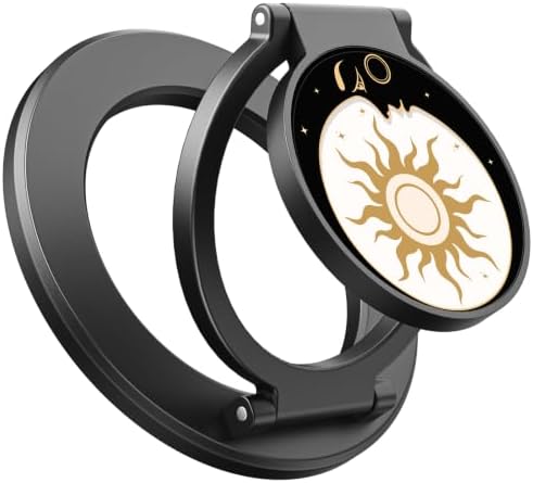 SUPERONE Upgraded Magnetic Phone Grip Sun, Removable Gym MagSafe Kickstand, Dual-Sided Magnet Phone Ring Holder for iPhone 17/16/15/14/13/12, Compatible with Magnetic Car Mount- Sun and Moon Pattern by SUPERONE