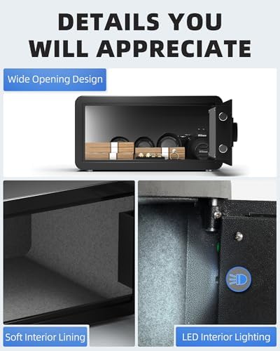 DAYI Safe Box, 1.2 Cu. Ft. Home Safes with Fireproof Bag for Laptop & Docs - Image 5