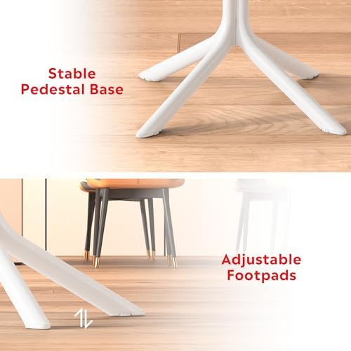 Costaelm Patio Dining Table for 4, Square PP Patio Table, 4-Person Weather Resistant Deck Table for Porch Poolside Lawn Garden Backyard, White - Image 6