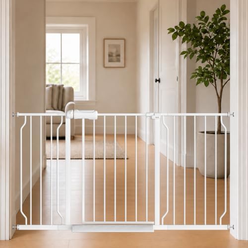 Fairy Baby 53-57.5 inch Extra Wide Baby Gates Auto Close Child Safety Gates by FairyBaby