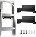 niffgaff Ladder Hooks for Garage Wall, 2 Pack Heavy Duty Wall Mount Storage Hanger for Ladders, Chairs & Patio Furniture, Fits Step & Extension Ladders, Garage Organization by niffgaff