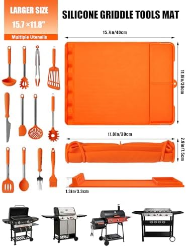 2-Pack Rollable Silicone Grill Mat for Blackstone Accessories - Image 5