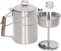 KingCamp Percolator Coffee Pot,304 Stainless Steel with Wood Handle,9 Cup by KingCamp