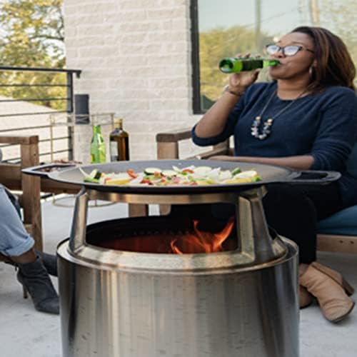 Solo Stove Large Cast Iron Wok Top, Stir Fry Pan, Cooktop for Bonfire and Yukon fire pit, Fireplace accessory, Cooking surface: 18", Depth: 2.5", Weight: 12.5 lbs - Image 6