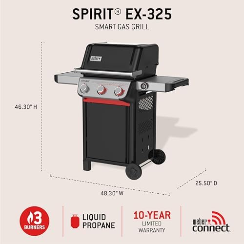 Weber Spirit® EX‑325 Smart Gas Grill, Outdoor Cooking, Propane Grill, Black - Image 4