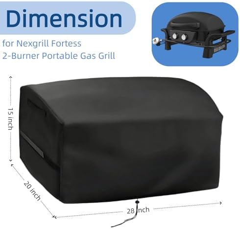Tabletop Gas Grill Cover for Nexgrill Fortess 2-Burner Portable Griddle - Image 2
