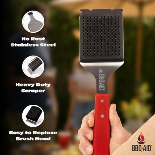 BBQ Grill Brush for Outdoor Grill Cleaner and Scraper, Replaceable Head - Image 2