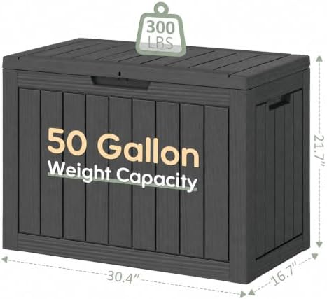 KAMABOKO Outdoor Storage Box, 50 Gallon Deck Box Outdoor Waterproof Patio - Image 2