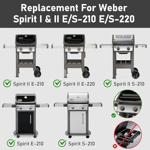 7637 7635 Grill Parts for Weber Spirit E210, E220, S210, S215, Spirit 200 & GS4 Spirit II E210 for Weber Spirit II E220 Series with Front-Mounted Control, 15.3" Flavorizer Bars & 17.5" Grates - Image 2