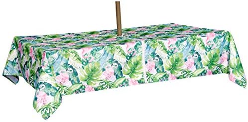 EHouseHome Outdoor Indoor 60x84 inch Rectangle Tablecloth with Umbrella Hole and Zipper, Waterproof Zippered Patio Cloths, Spring/Summer Table Covers for Backyard Circular Table/BBQs/Picnic - Image 4