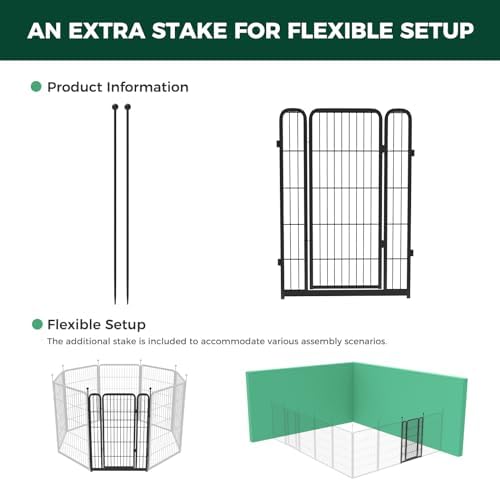 FXW Add-On Gate Panel for Outdoor Dog Playpen, 40" H, Black, Patented - Image 5