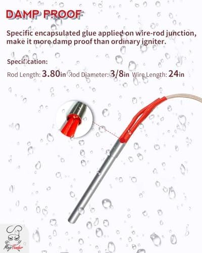 2-Pack Hot Rod Igniter Replacement for Traeger, Pit Boss, Camp Chef & Z Grills, Oklahoma Joe's – Heavy Duty AC Grill Heating Element Replaces 70112 BAC199 KIT0088 PG24-21 16801-20B - Image 5