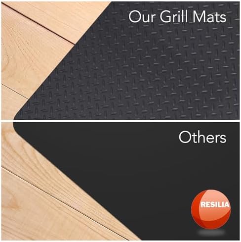 RESILIA Large Under Grill Mat – Heavy Duty, Reusable Outdoor Floor Protector Mats for Deck, Patio, & Garage – 72 Inch x 48 Inch with 12 Inch Splatter Protection Lip, Black Orange Peel, Made in the USA - Image 3