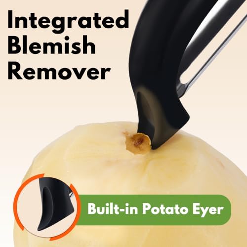 Swivel Vegetable Peeler Comfort Handle Sturdy Long-Lasting 2Pcs Black - Image 5