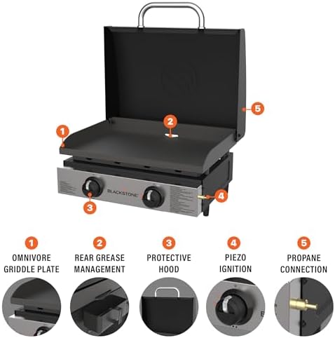 Blackstone® 1813 Original 22" Tabletop Griddle with Hood - Image 2