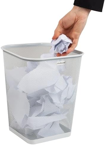 Mind Reader Mesh Trash Can, White, 5 Gallon, Set of 2 - Image 6