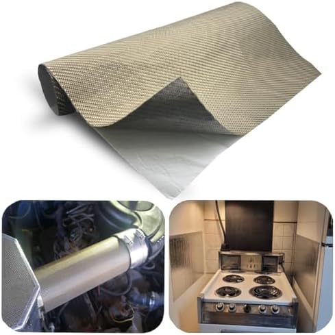 Titanium Adhesive Backed exhaust heat shield 12'' X 24'' for wall behind grill 2500 Degrees High Temp Protection Material Thermal Barrier Blanket Mat by AutopartsPerfectlife