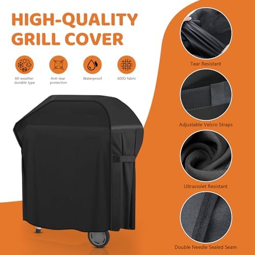 Grill Cover for Charbroil Bistro Pro Electric Grill Griddle,BBQ Grill Cover For Charbroil Grill 25302161 25302145 25302146 25302147 25302148 Full-Length All Weather Grill Cover CB1250073P4 Accessories - Image 6