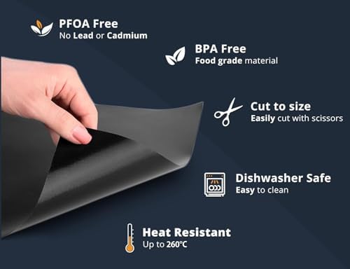 Linda's Essentials BBQ Grill Mats for Outdoor Grill Mat (5 Pack) 13" x 15.75" - Reusable Heat-Resistant Grilling Mats for Outdoor Grill, Non Stick Grill Matt, Easy Clean BBQ Matts for Outdoor Grills - Image 5