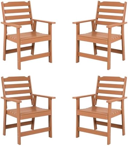 FUNBERRY Outdoor Dining Chairs Set of 4, HDPE Patio Chairs for Outside by FUNBERRY