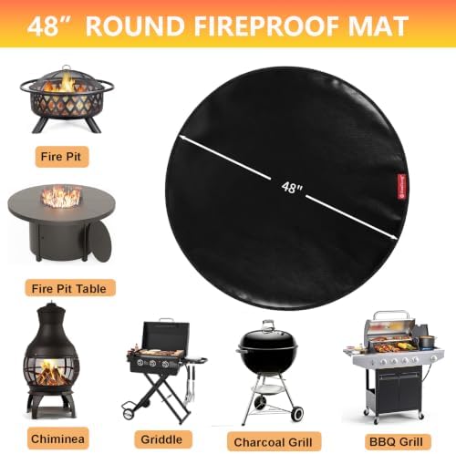 SheeChung Fire Pit Mat Round 48'' for Solo Stove Yukon,Fireproof Grill Mat - Image 5