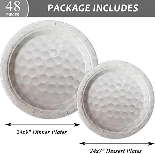 gisgfim 48 Pcs Golf Birthday Plates Supplies Paper Golf Party Decorations Sports Theme Dessert Dinner Plates Disposable Golf Party Favors Decoration for Boy birthday party Baby Shower - Image 2