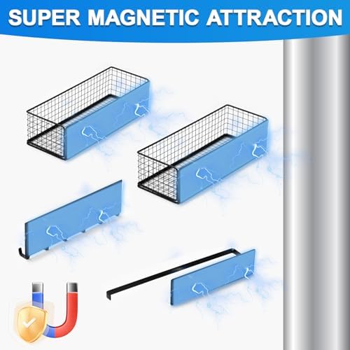 Maxdot 2 Pack Small Magnetic Storage Bins for Pellet Smoker Grill, Grill Caddy with Paper Towel Holder and Hooks, BBQ Organizer Accessories for Most Pellet Grills - Image 4