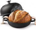 5QT Matte Black Enameled Cast Iron Dutch Oven for Bread Baking by AHJ