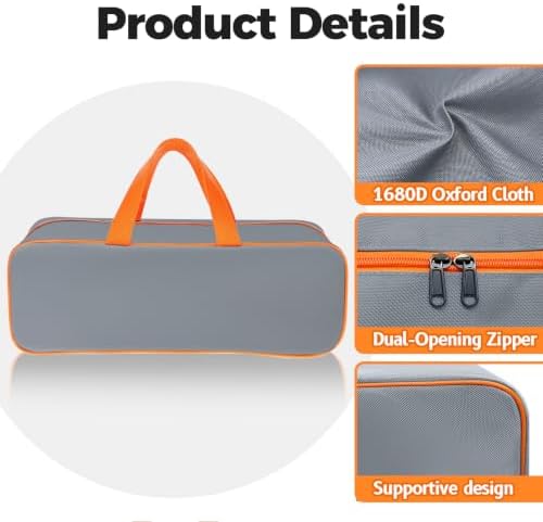Grill Utensil Storage Bag for Outdoor Grilling, 24 x 8 x 8 in, Gray - Image 3