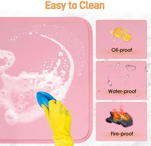 Heat Resistant Mats for Air Fryer on Countertop, 18 x 15in, Pink - Image 5