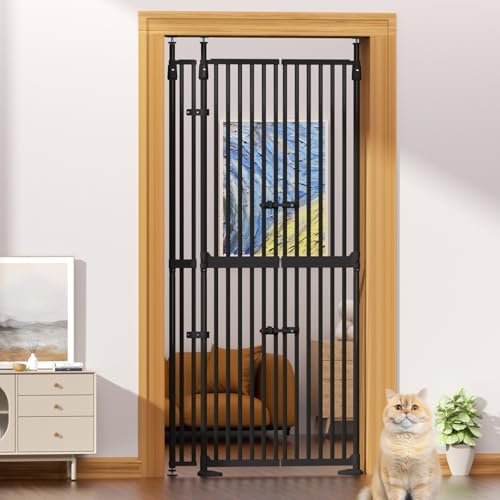 Extra Tall Cat Gate 74.8"-90.5" Height Adjustable Pressure Mounted by KORIMEFA