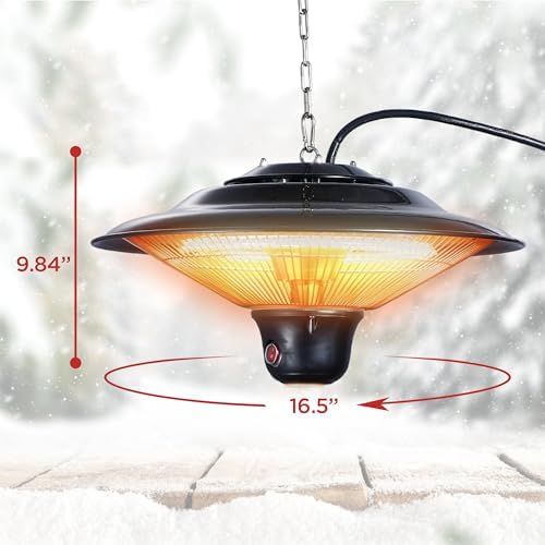 BLACK+DECKER Ceiling Mounted Outdoor Patio Heater, BHOC05, Black - Image 2