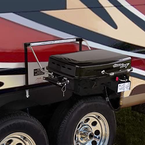 Flame King - YSNHT500 RV Or Trailer Mounted BBQ - Motorhome Gas Grill - 214 Sq Inch Cooking Surface - Adjustable Flame Controller, Black - Image 7