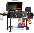 30 Inch Barrel Charcoal Grill and Offset Smoker for Outdoor Cooking BBQ by GREENPARTY