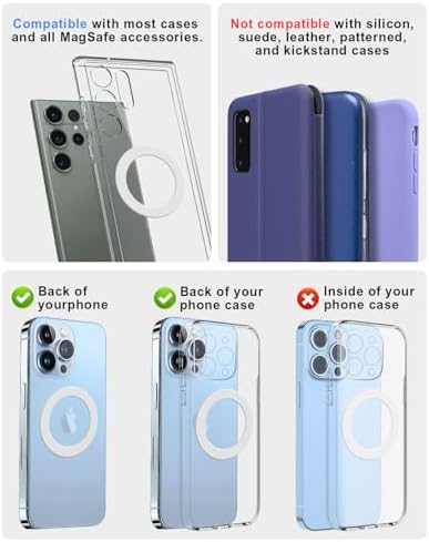 Magnetic Adapter Rings,Compatible with Kindle Pop Socket Magnetic,for Magsafe Accessories & Wireless Charging for iPhone 17/Air/16/15/14/13/12 Mini Plus Pro Max/Pixel 8/ S24 Ultra/ S23 - Image 6